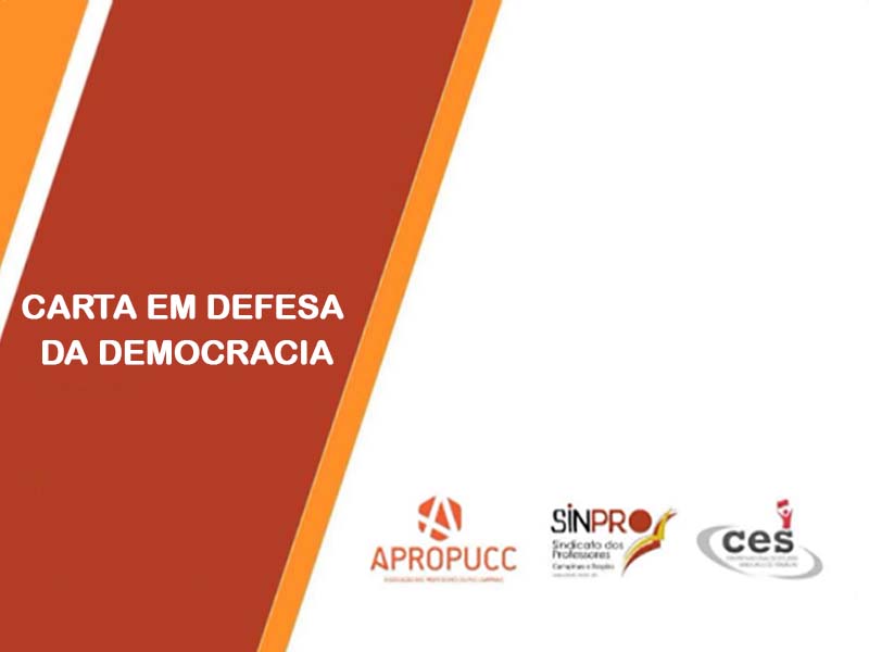 Carta em Defesa da Democracia - APROPUCC - CES - SINPRO Campinas